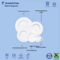 Aparelho de Jantar Tramontina Maria Augusta em Porcelana 20 Pe&ccedil;as Cor Branco - SKU 96010087 - 2 image number 1