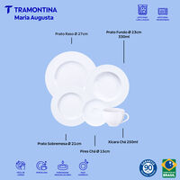 Aparelho de Jantar Tramontina Maria Augusta em Porcelana 20 Pe&ccedil;as Cor Branco - SKU 96010087 - 6 image number 5