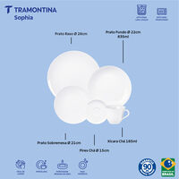 Aparelho de Jantar Tramontina Sophia em Porcelana 20 Pe&ccedil;as Cor Branco - SKU 96010187 - 2 image number 1