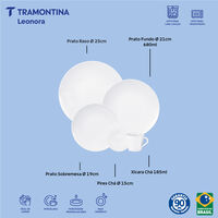 Aparelho de Jantar Tramontina Leonora em Porcelana 20 Pe&ccedil;as Cor Branco - SKU 96010287 - 2 image number 1