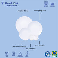 Aparelho de Jantar Tramontina Leonora em Porcelana 20 Pe&ccedil;as Cor Branco - SKU 96010289 - 2 image number 1