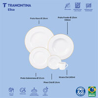 Aparelho de Jantar Tramontina Elisa em Porcelana Decorada 30 Pe&ccedil;as Cor Ouro| Filete - SKU 96010390 - 2 image number 1