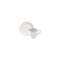 Conjunto X&iacute;cara e Pires de Caf&eacute; Tramontina Anna em Porcelana Decorada 2 Pe&ccedil;as Cor Ouro| Filete - SKU 96010438 - 1 image number 0