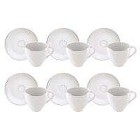 Conjunto X&iacute;cara e Pires de Caf&eacute; Tramontina Atena em Porcelana, 100ml Cor Prata | Filete - SKU 96010638 - 1 image number 0