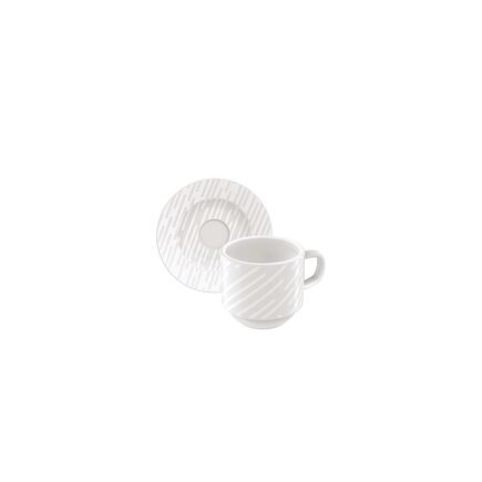 Conjunto Xícara e Pires de Café Tramontina Marie em Porcelana Decorada