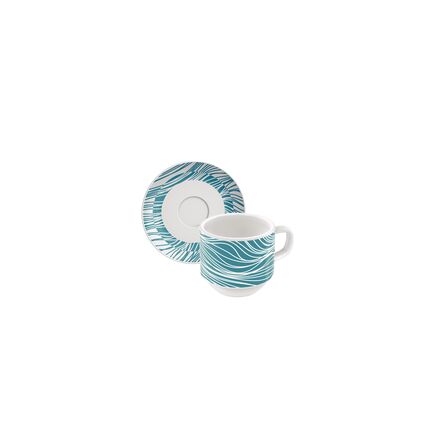Conjunto Xícara e Pires de Café Tramontina Clarice em Porcelana 100 ml