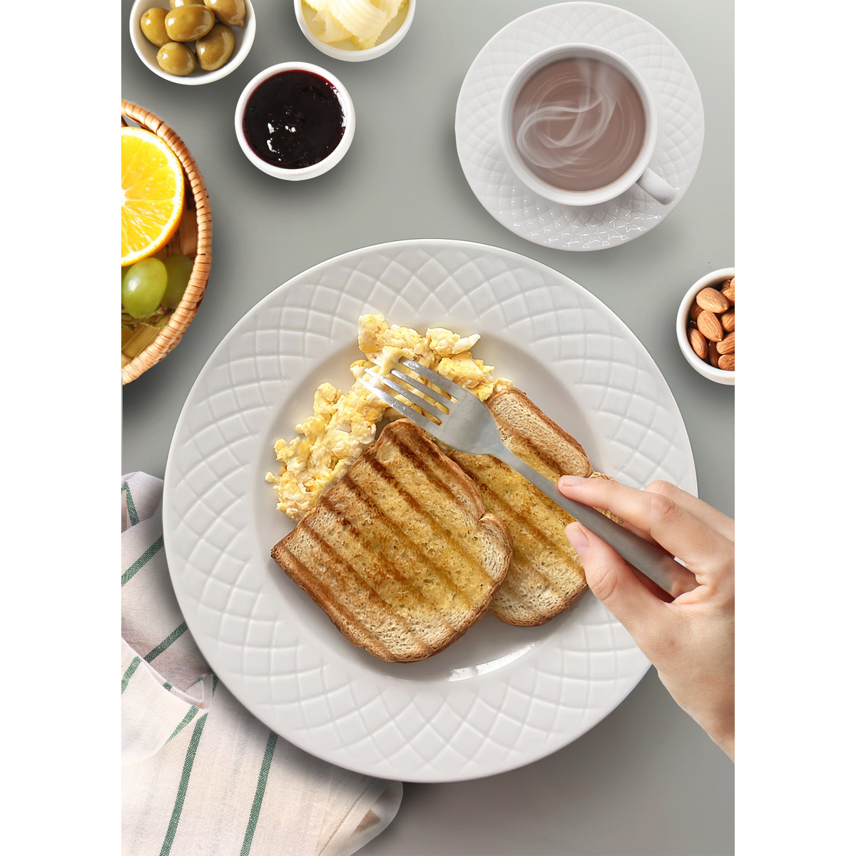 Aparelho de Jantar Tramontina Ingrid em Porcelana Decorada 30 Pe&ccedil;as Cor Branco - SKU 96011890 - 4 image number 3
