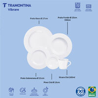 Aparelho de Jantar Tramontina Vibrare em Porcelana Decorada 20 Pe&ccedil;as Cor Branco - SKU 96012287 - 2 image number 1