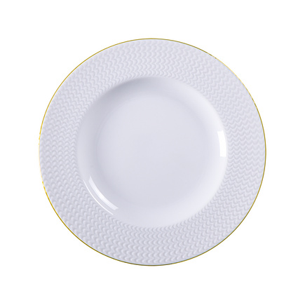 Prato Sobremesa Tramontina Mesh Filete de Ouro em Porcelana 21 cm Cor Branco - SKU 96012306 - 1