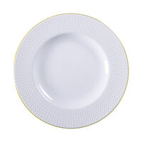 Prato Sobremesa Tramontina Mesh Filete de Ouro em Porcelana 21 cm