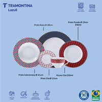 Aparelho de Jantar Tramontina Lazuli em Porcelana Decorada 30 Pe&ccedil;as Cor Decorado - SKU 96012590 - 2 image number 1