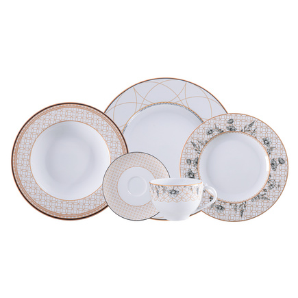 Vajilla Tramontina Solaris en Porcelana Decorada 30 Piezas