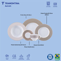 Aparelho de Jantar Tramontina Aurum em Porcelana Decorada 30 Pe&ccedil;as Cor Decorado - SKU 96012790 - 2 image number 1
