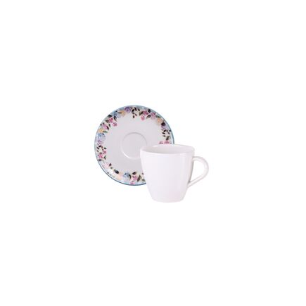 Conjunto X&iacute;cara e Pires de Ch&aacute; Tramontina Aura em Porcelana Decorada 200 ml 2 Pe&ccedil;as Cor Decorado - SKU 96580139 - 1
