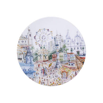Prato Raso Tramontina Cirio em Porcelana Decorada 28 cm