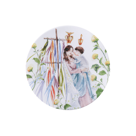 Prato Sobremesa Tramontina Círio em Porcelana Decorada 19 cm