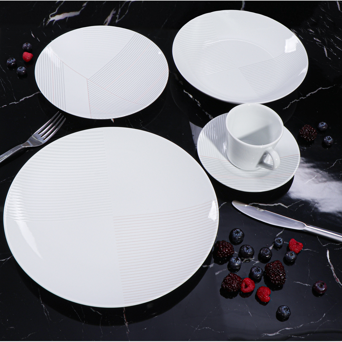 Aparelho de Jantar Tramontina Grid em Porcelana Decorada 20 Pe&ccedil;as - SKU 96589032 - 2 image number 1