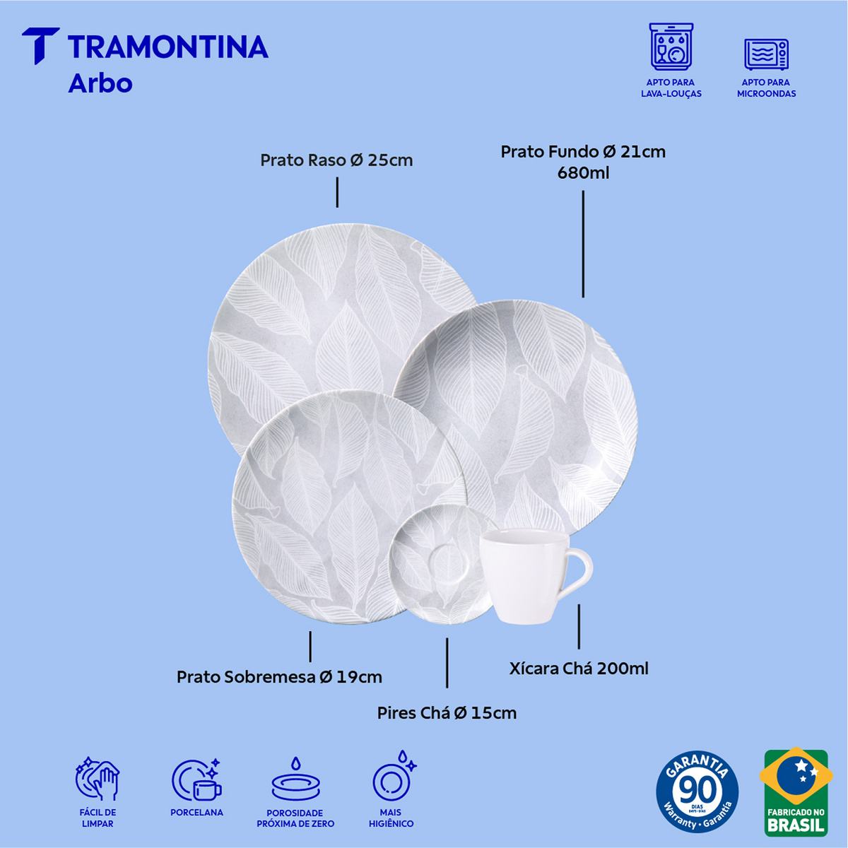 Aparelho de Jantar Tramontina Arbo em Porcelana Decorada 20 Pe&ccedil;as - SKU 96589038 - 2 image number 1