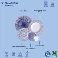 Aparelho de Jantar Tramontina Abstratta em Porcelana Decorada 20 Pe&ccedil;as Cor Azul - SKU 96589048 - 2 image number 1
