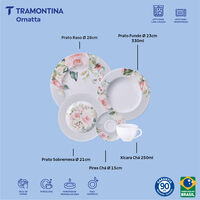 Aparelho de Jantar Tramontina Ornatta em Porcelana Decorada 20 Pe&ccedil;as Cor Decorado - SKU 96589050 - 2 image number 1