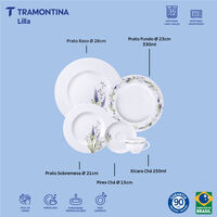 Aparelho de Jantar Tramontina Lilla em Porcelana Decorada 20 Pe&ccedil;as Cor Lil&aacute;s - SKU 96589052 - 2 image number 1