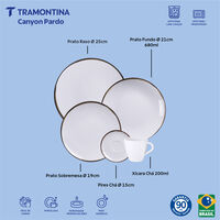 Aparelho de Jantar Tramontina Canyon Pardo em Porcelana Decorada 20 Pe&ccedil;as Cor Decorado - SKU 96589068 - 2 image number 1