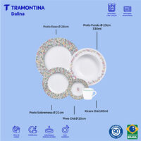 Aparelho de Jantar Tramontina Dalina em Porcelana Decorada 30 Pe&ccedil;as - SKU 96589077 - 3 image number 2