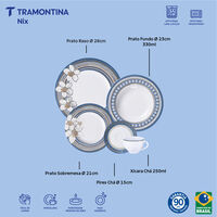 Aparelho de Jantar Tramontina Nix em Porcelana Decorada 30 Pe&ccedil;as Cor Decorado - SKU 96589081 - 3 image number 2