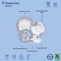 Aparelho de Jantar Tramontina Azzura em Porcelana Decorada 20 Pe&ccedil;as Cor Decorado - SKU 96589084 - 2 image number 1