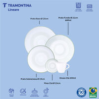 Aparelho de Jantar Tramontina Lineare em Porcelana Decorada 20 Pe&ccedil;as Cor Decorado - SKU 96589086 - 6 image number 5