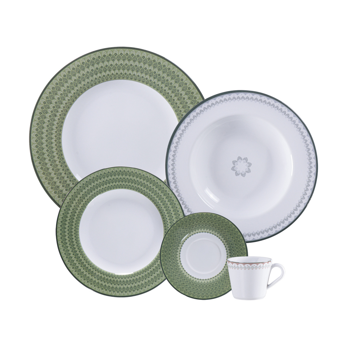 Aparelho de Jantar Tramontina Zenith em Porcelana Decorada 20 Pe&ccedil;as Cor Verde - SKU 96589096 - 1 image number 0
