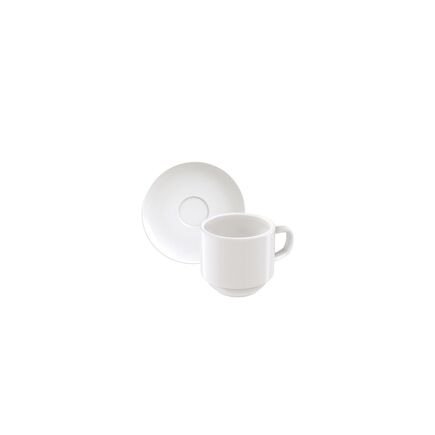 Juego de Taza y Platillo de Café de Porcelana Tramontina Paola, 100 ml, 2 Piezas