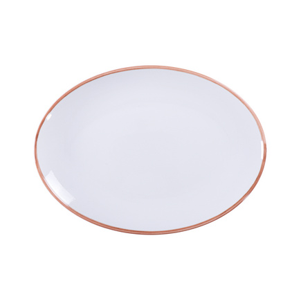 Travessa Oval Tramontina Jeri Mocha em Porcelana 32cm Cor Branco - SKU 96601671