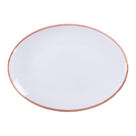 Travessa Oval Tramontina Jeri Mocha em Porcelana 40cm Cor Branco - SKU 96601672 - 1