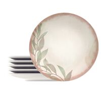 Kit Prato Raso Tramontina Natur em Porcelana Decorada 28 cm 06 Pe&ccedil;as Cor Marrom - SKU 96950101 - 1 image number 0