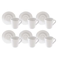 Kit X&iacute;cara e Pires de Caf&eacute;Tramontina Joana em Porcelana Decorada 70 ml 06 Pe&ccedil;as Cor Ouro| Filete - SKU 96950123 - 1 image number 0
