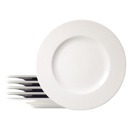 Kit Prato Raso Tramontina Quartzo em Porcelana Decorada 28 cm 06 Pe&ccedil;as Cor Branco - SKU 96950136 - 1