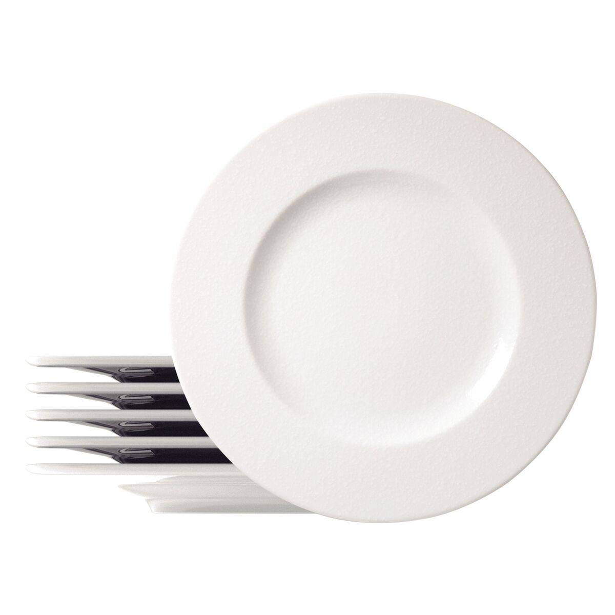 Kit Prato Raso Tramontina Quartzo em Porcelana Decorada 28 cm 06 Pe&ccedil;as Cor Branco - SKU 96950136 - 1 image number 0