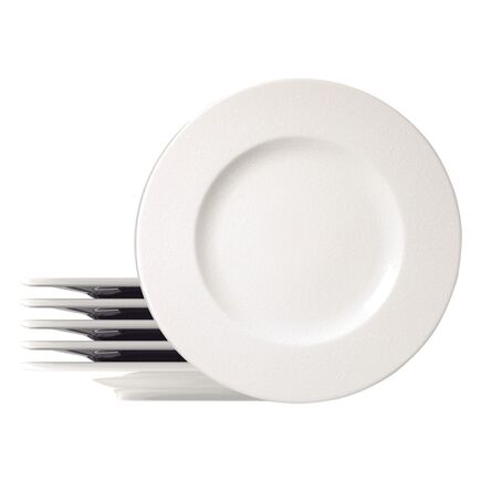 Kit Prato Raso Tramontina Quartzo em Porcelana Decorada 27 cm 06 Pe&ccedil;as Cor Branco - SKU 96950137