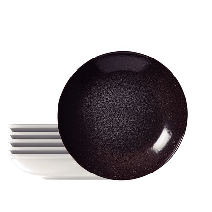 Kit Prato Fundo Tramontina Lunar em Porcelana Decorada 22 cm 06 Pe&ccedil;as Cor Decorado - SKU 96950155 - 1