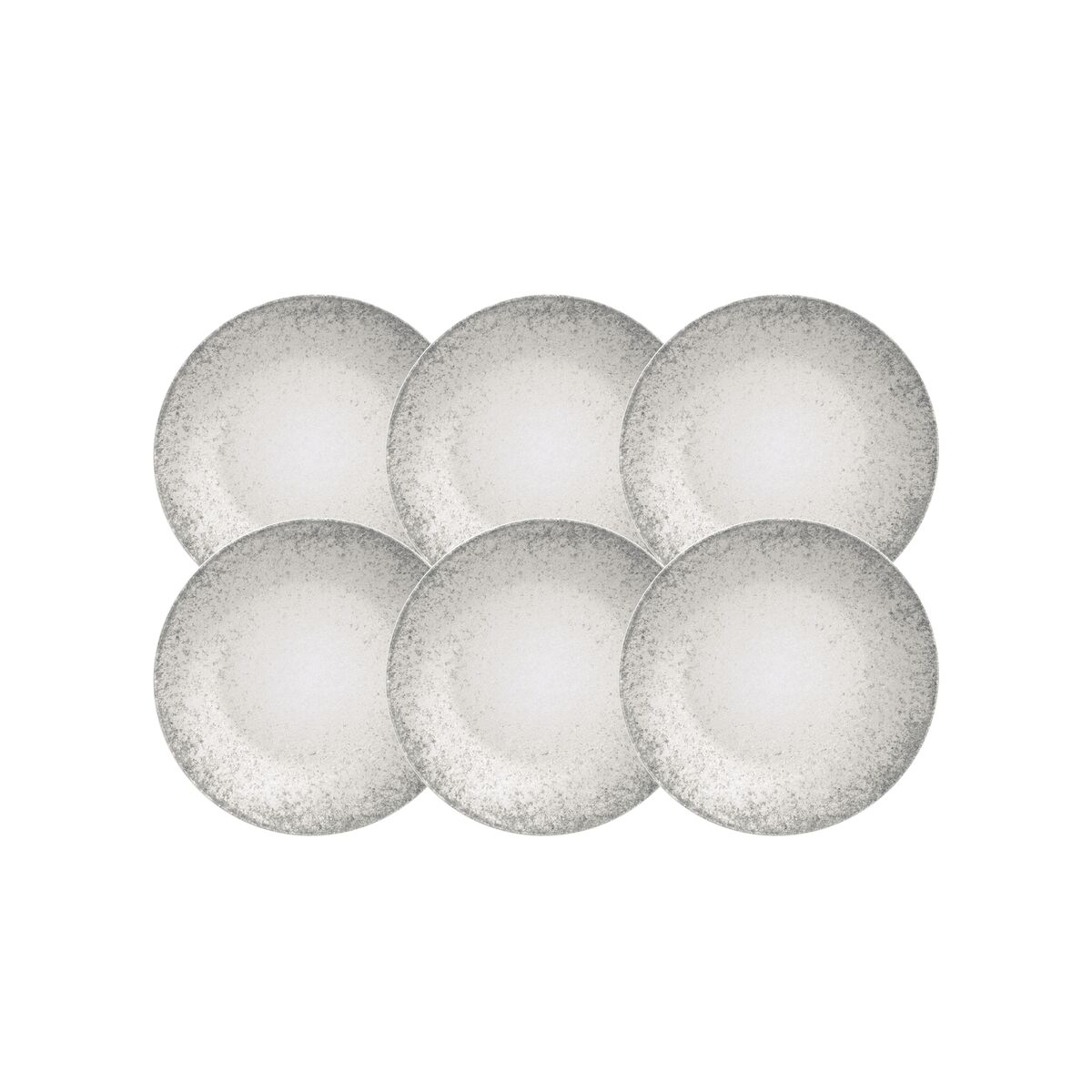 Kit Prato Fundo Tramontina Camila em Porcelana Decorada 22 cm 06 Pe&ccedil;as Cor Cinza - SKU 96950182 - 2 image number 1