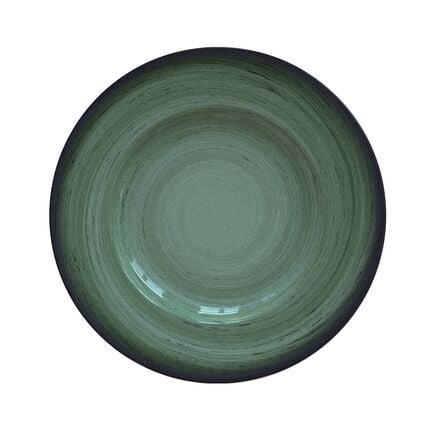 Prato Raso Tramontina Rústico Verde em Porcelana Decorada 27 cm