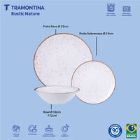 Jogo de Pratos Tramontina R&uacute;stico Nature em Porcelana Decorada 12 Pe&ccedil;as - SKU 96990159 - 2 image number 1