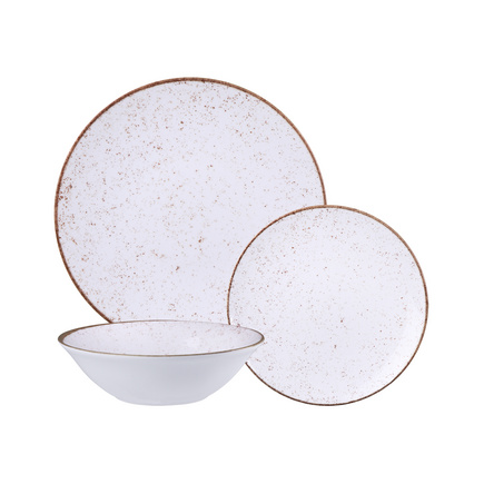 Jogo de Pratos Tramontina R&uacute;stico Nature em Porcelana Decorada 12 Pe&ccedil;as - SKU 96990159