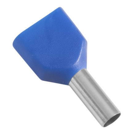 Terminais de Conexão Tubulares Duplos Tramontina em cobre estanhado e nylon 2,5 mm² x 8 Azul 50 Peças