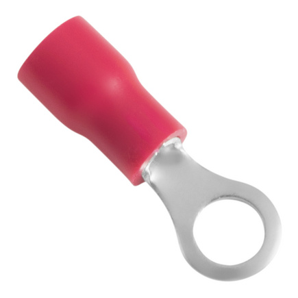 Terminais de Conexão Olhal Tramontina em cobre estanhado e nylon 1,5 mm² x 6,6 mm x M4 Vermelho 50 Peças