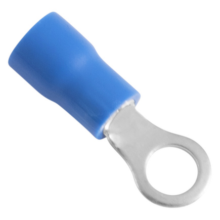 Terminais de Conex&atilde;o Olhal Tramontina em cobre estanhado e nylon 2,5 mm&sup2; x 6,6 mm x M4 Azul 50 Pe&ccedil;as - SKU 55936034