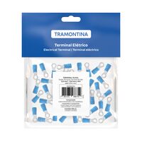 Terminais de Conex&atilde;o Olhal Tramontina em cobre estanhado e nylon 2,5 mm&sup2; x 6,6 mm x M4 Azul 50 Pe&ccedil;as - SKU 55936034 - 2 image number 1