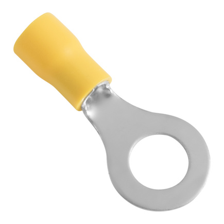 Terminais de Conexão Olhal Tramontina em cobre estanhado e nylon 6 mm² x 15 mm x M8 Amarelo 25 Peças