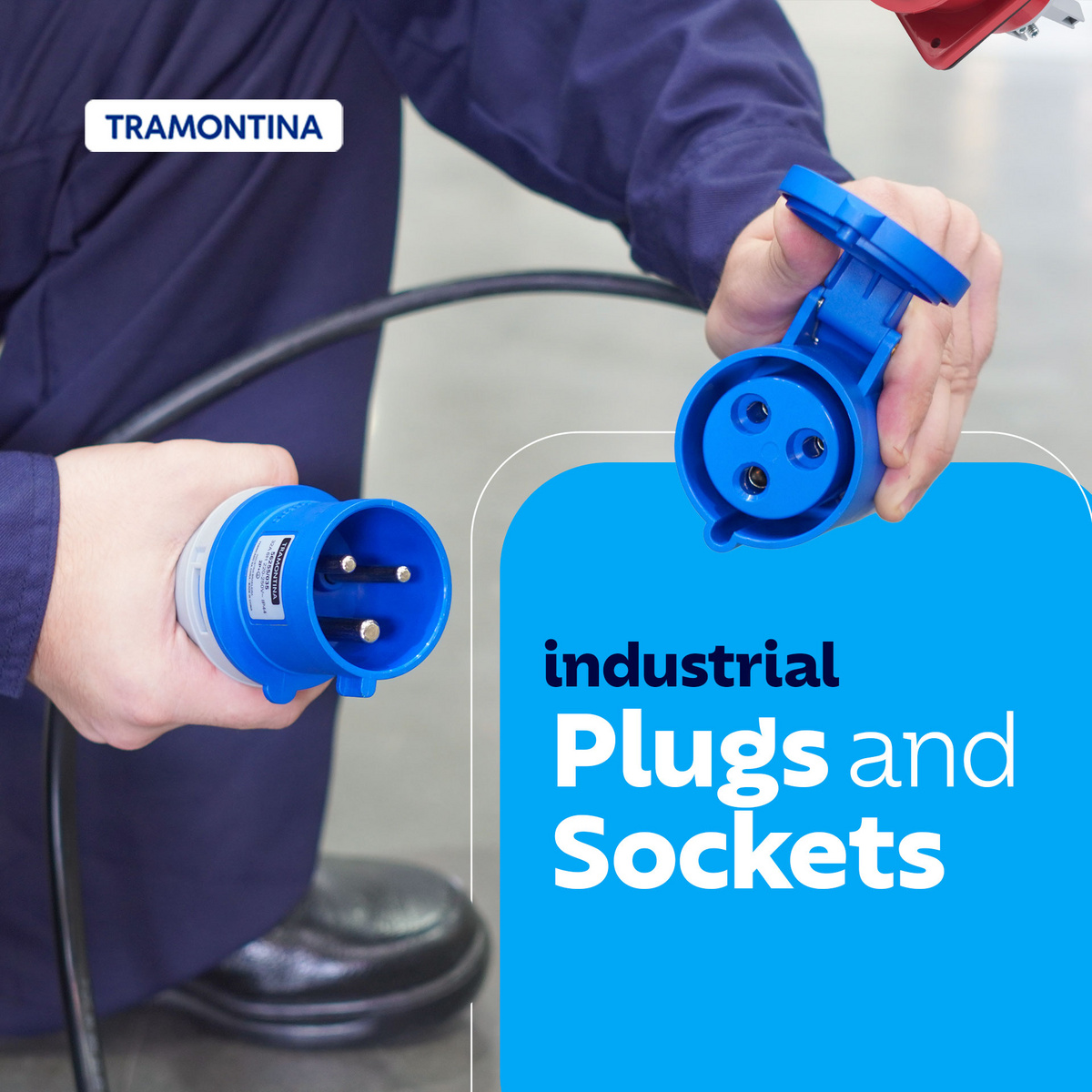 Tramontina industrial male plug 2P+T 16 A 220-250 VAC 6h